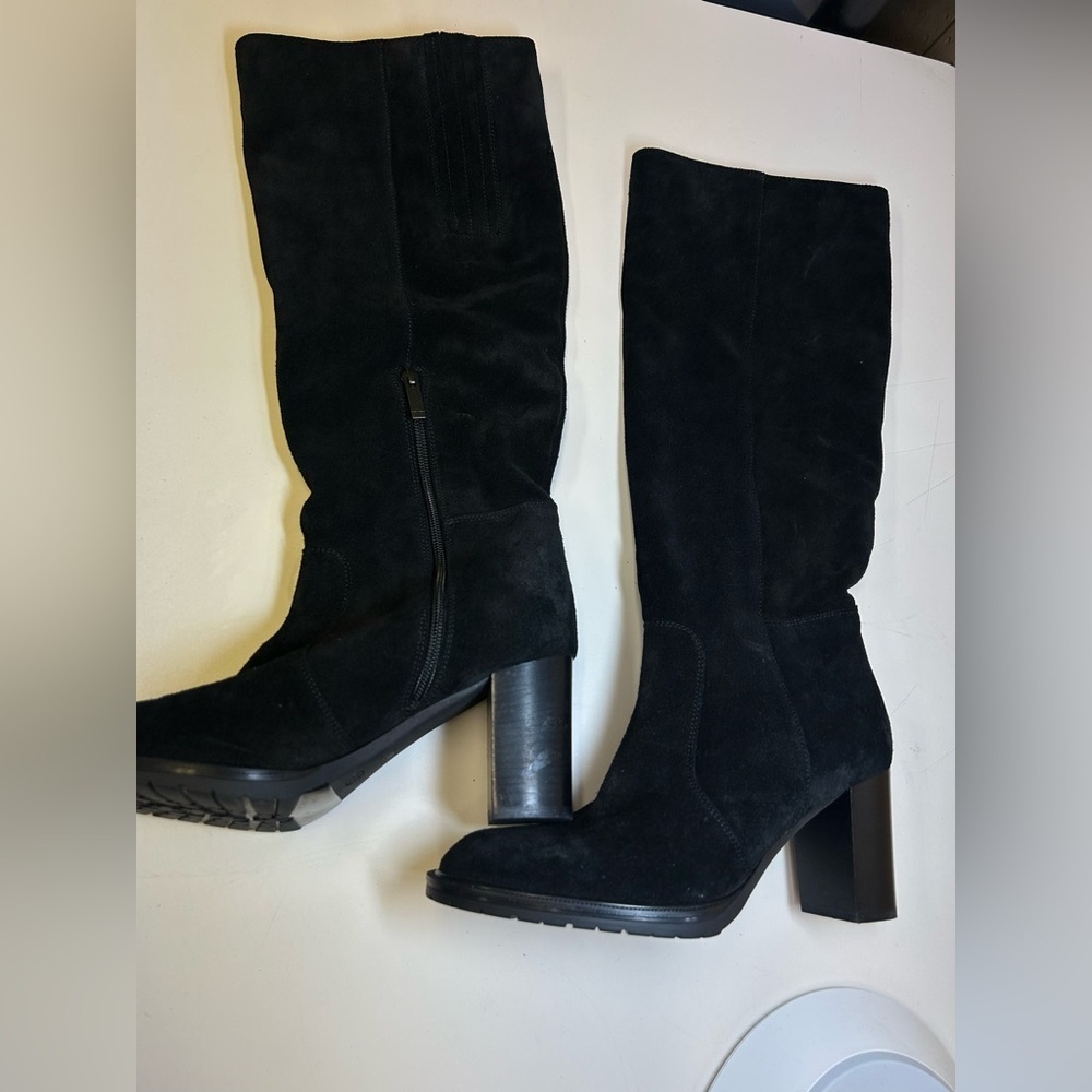 Aquatalia Black Suede Heeled Boots